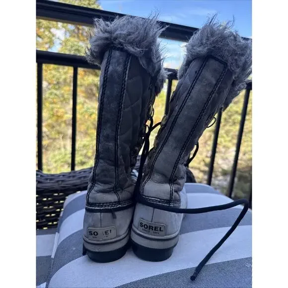 Sorel Tofino Waterproof Winter Snow Boots Womens Size 8 EUR 40 Gray Waxed Canvas - Picture 10 of 16